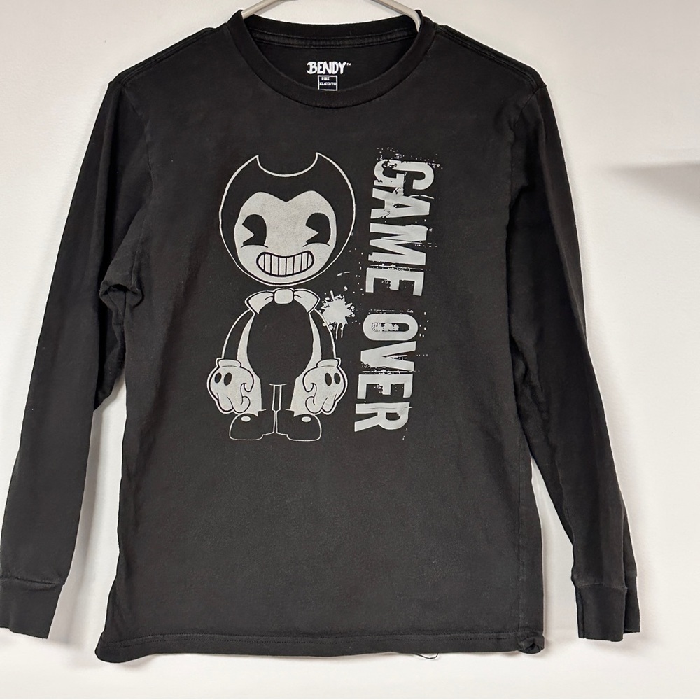 Bendy “Game Over”long sleeve black/ gray shirt size XL